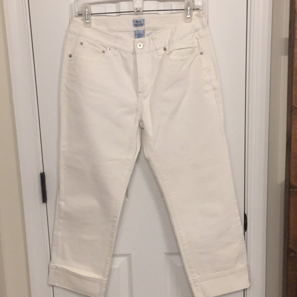 Bass Cuffed White Jeans
